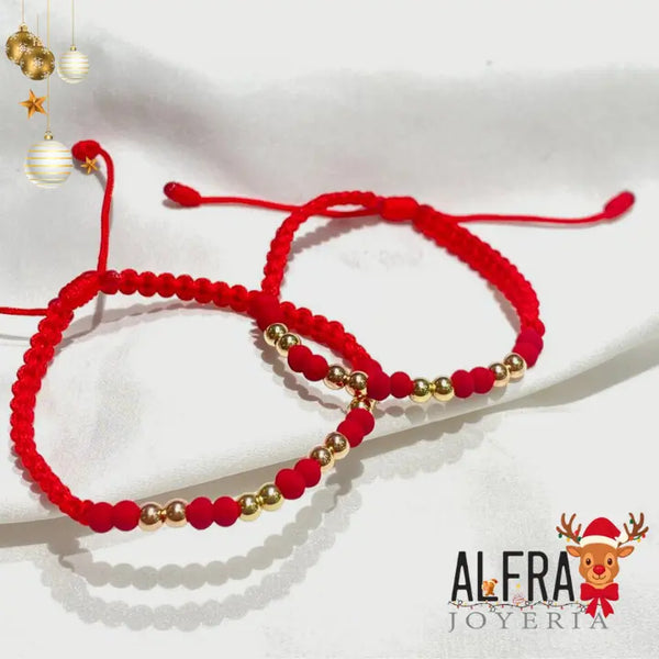 PROMO DUO PULSERAS TEJIDAS 8 BALINES