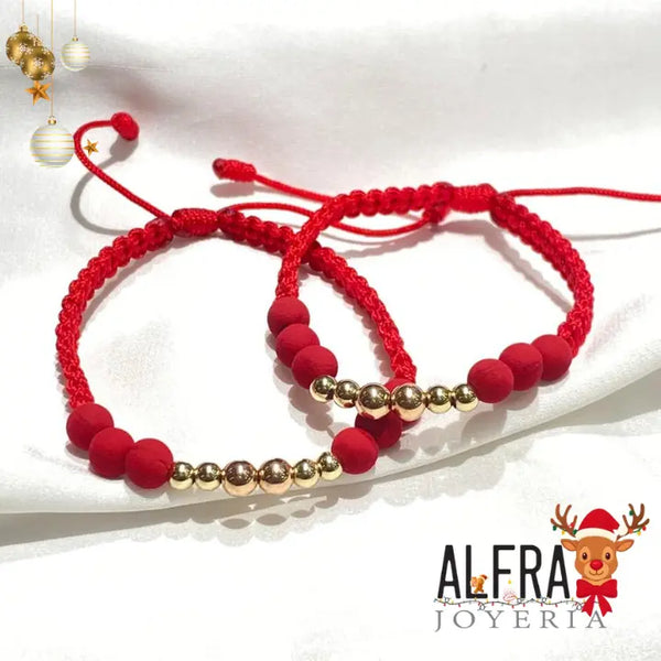 PROMO DUO  PULSERAS TEJIDAS 6 BALINES