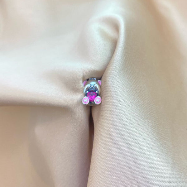 PASADOR PARA BRAZALETE DE OSITO CON CORAZON
