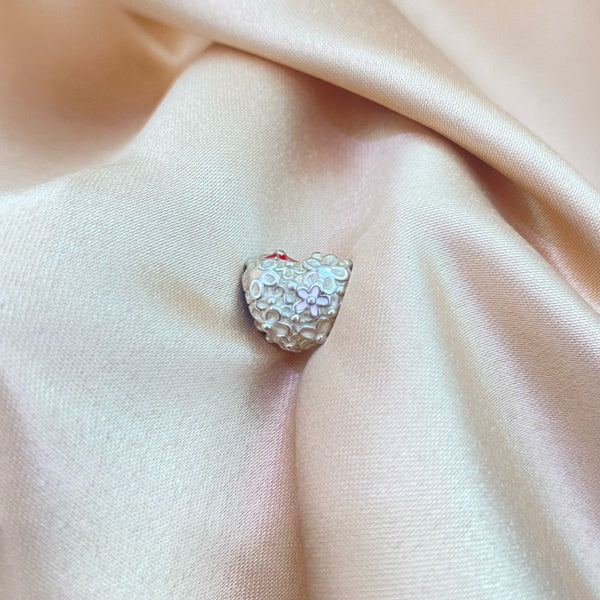 PASADOR PARA BRAZALETES DE CORAZON CON FLORES