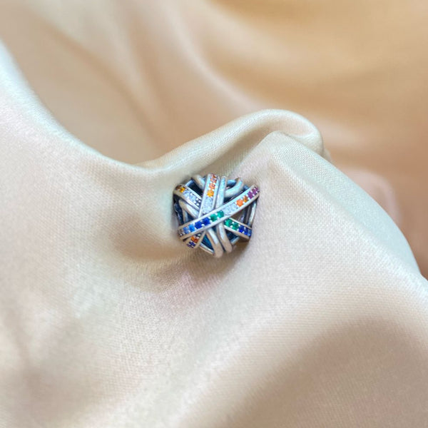 PASADOR PARA BRAZALETE DE CORAZON NUDO CON MICROCIRCONES