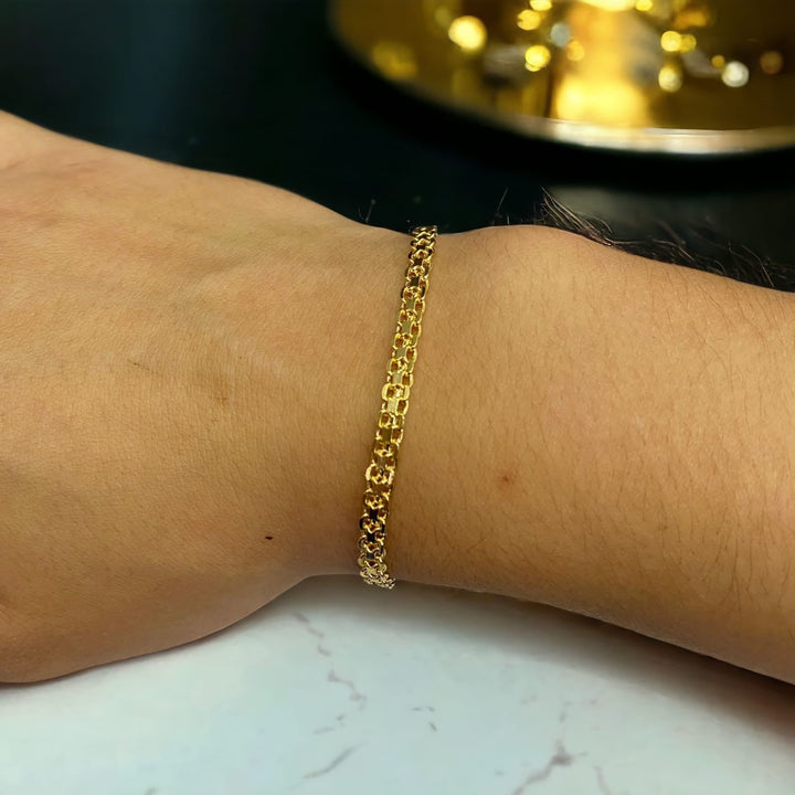 PULSERA EN ORO LAMINADO CON 2 AÑOS DE GARANTIA.