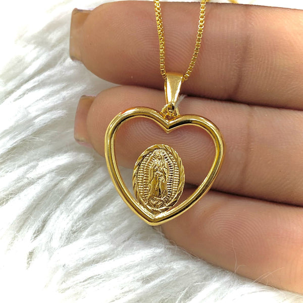 DIJE CORAZON VIRGEN DE GUADALUPE