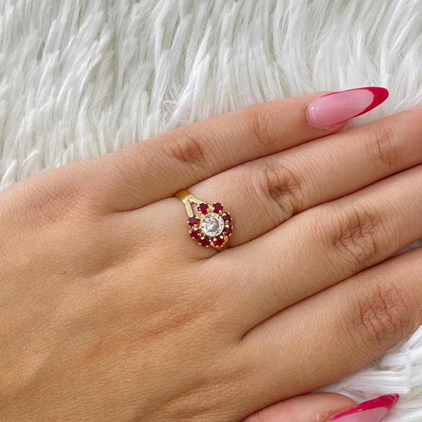 ANILLO FLOR CIRCONES