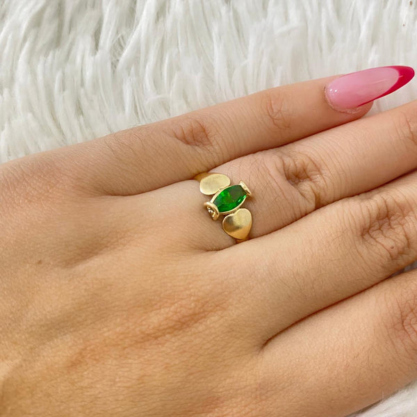 ANILLO CIRCON CORAZONES LATERAL