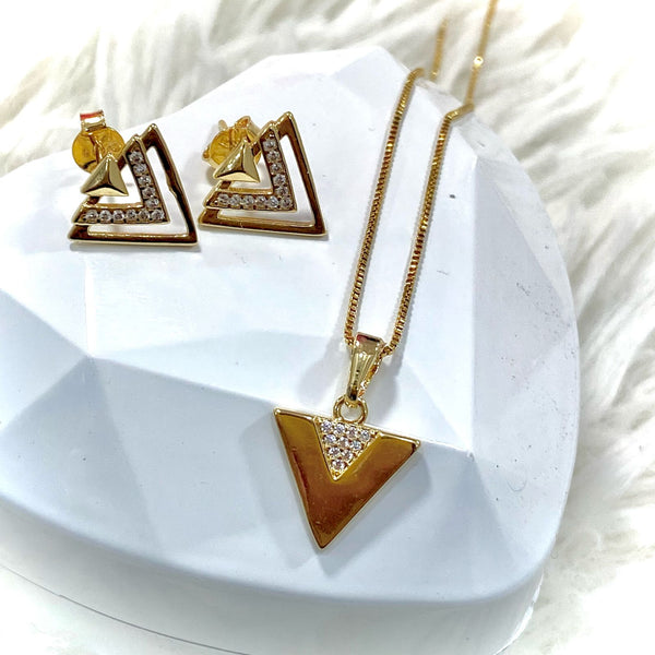 CONJUNTO TRIANGULO LISO MICROCIRCON