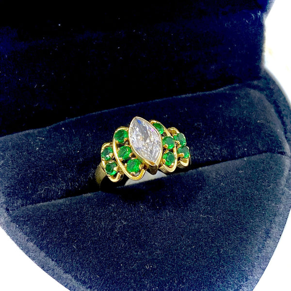 ANILLO CIRCONES VERDES GRANDE