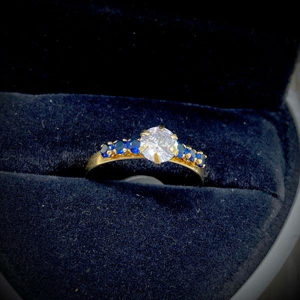 ANILLO CIRCONES AZULES Y BLANCO