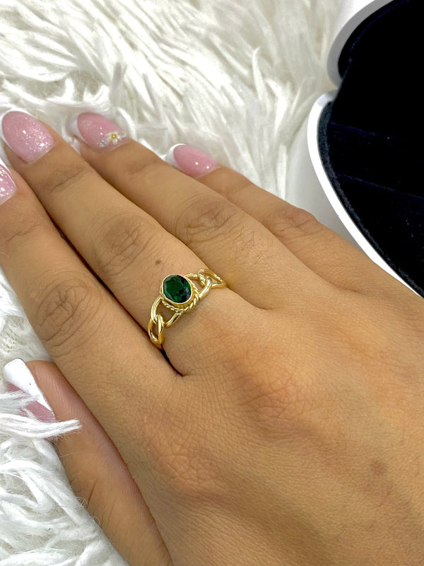 ANILLO CUBANO CON PIEDRA
