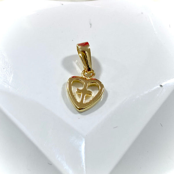DIJE CORAZON MINI CRUZ