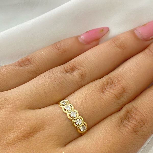 ANILLO LINEAL CIRCONES BLANCO