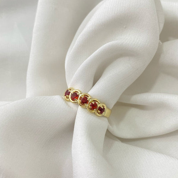 ANILLO CIRCONES LINEAL ROJO