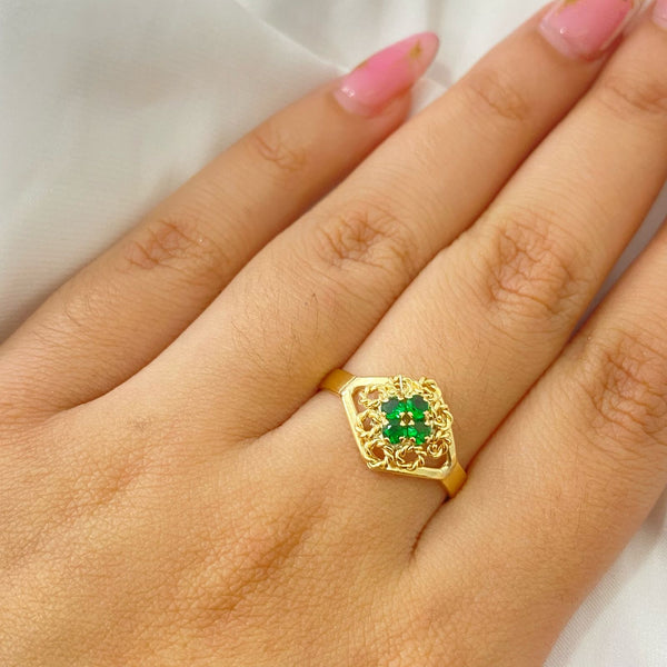 ANILLO FLOR VERDE