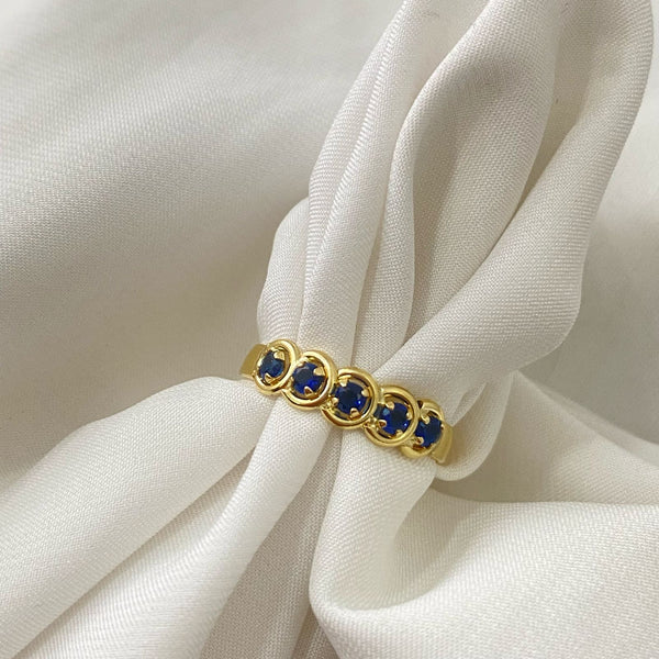 ANILLO LINEAL CIRCONES AZUL