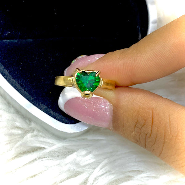 ANILLO CORAZON VERDE